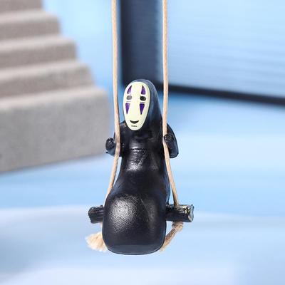 Hayao Miyazaki's Spirited Away Gezichtloos Man Schommelende Auto Hanger - TikTok Trendy Achteruitkijkspiegel Ornament
