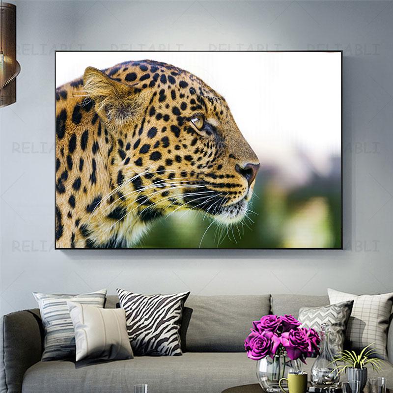 Poze cool cu ​​leopard, postere și imprimeuri, pictură cu animale sălbatice pe pânză, artă de perete cu animale, decor camera de zi, acasă