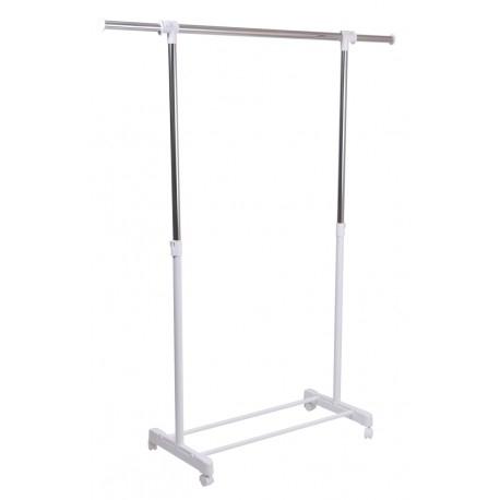 Otto White Freestanding Clothes Rack On Wheels - Single
