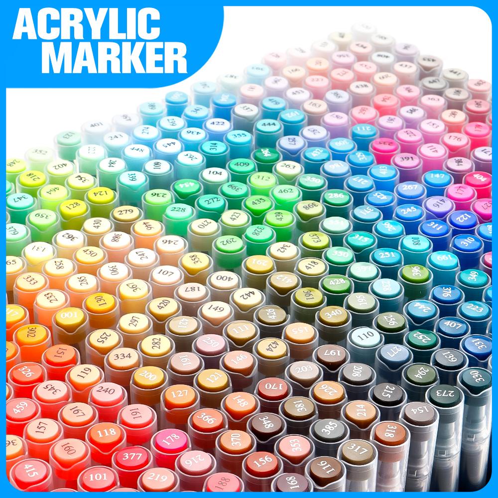 120/288/366 Colors Acrylic Paint Soft Brush Markers Set, Paint Pens Paint Markers, Acrylic Paint Pens for Wood, Stone, Canvas