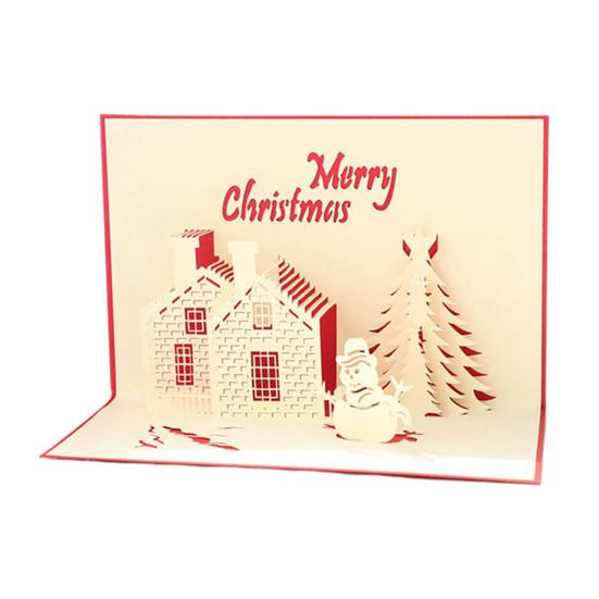3D Pop Up Christmas Greeting Card Merry Christmas Gift Cards with Envelopes Santa Elk Snowman Holiday Cards for Christmas Parties Home Decor