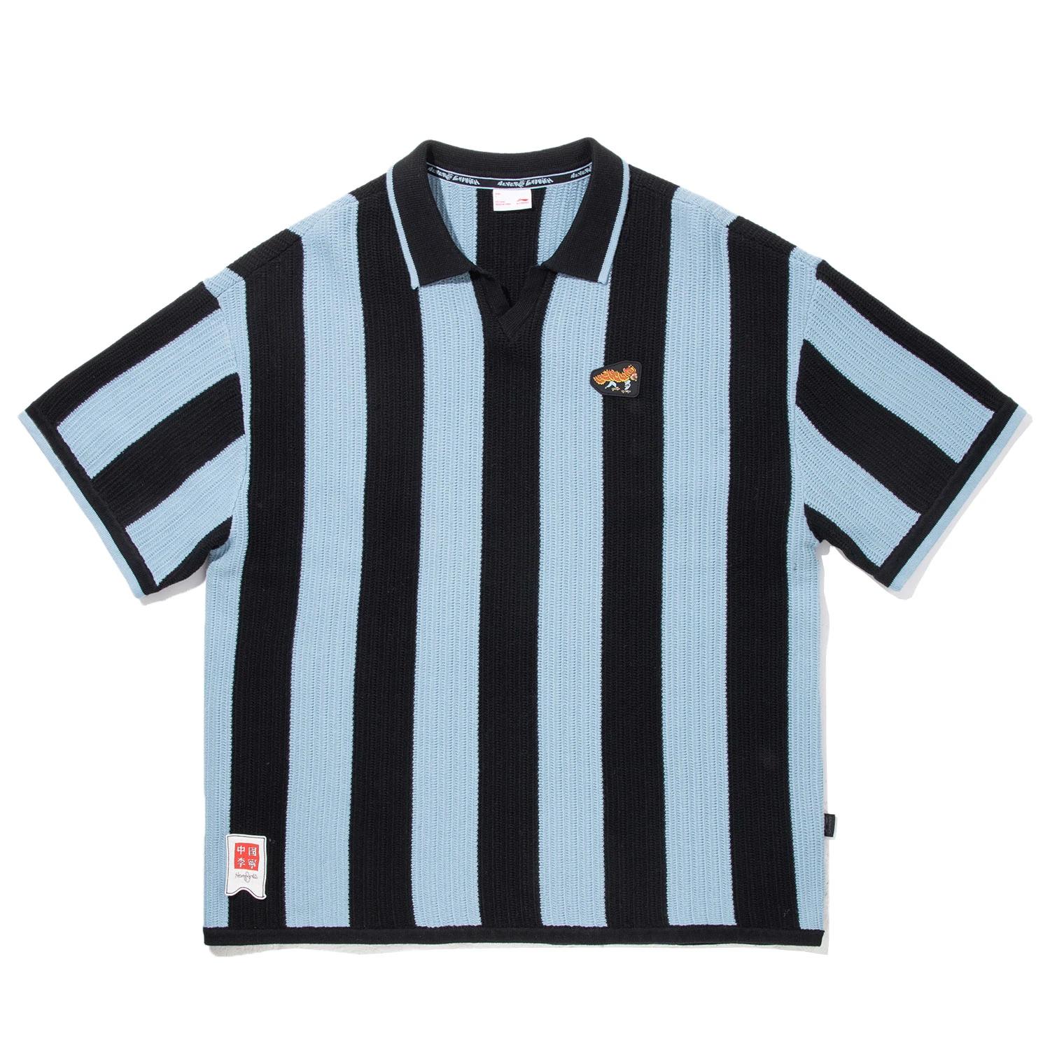 

Li Ning X Henry Jones Сотрудничество Художника Полосатая Мягкая Удобная Универсальная Дышащая Футболка с Коротким Рукавом Мужские Топы APLV275-2 XXL