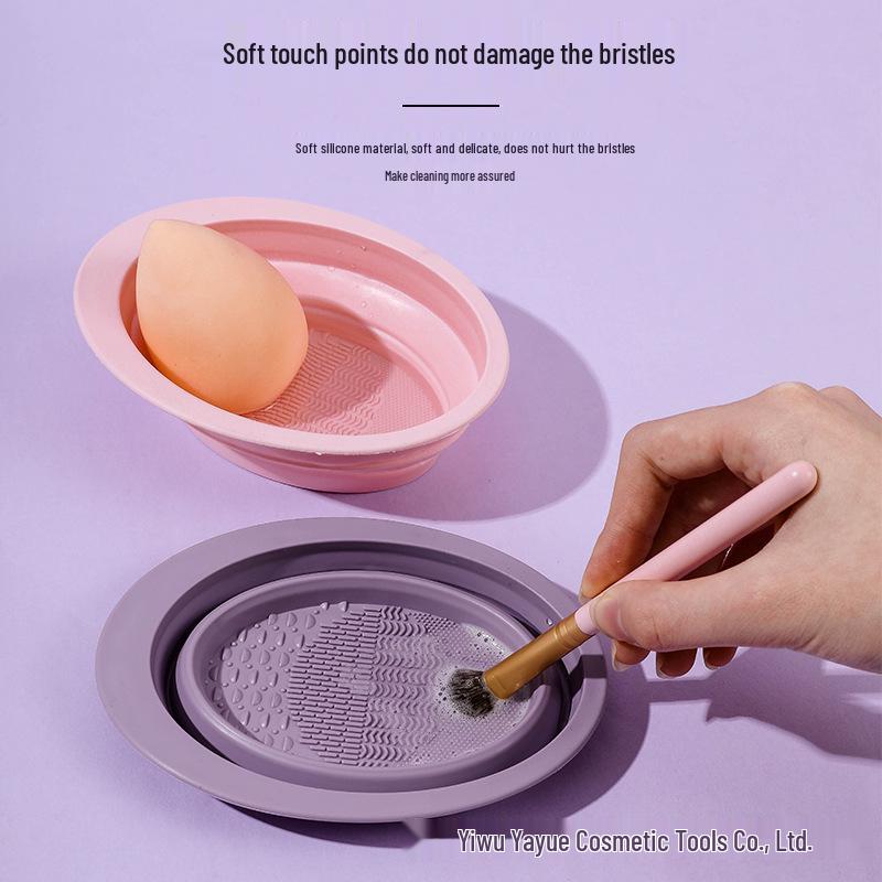 Customized Cross-border Makeup Brush and Sponge Cleaner Set - Folding Silicone Wash Brush 