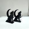 Crescent Wolf Statue Ornament, Ecological Nature Enthusiasts Birthday/Christmas Gifts, Halloween Art Christmas Elegant Design
