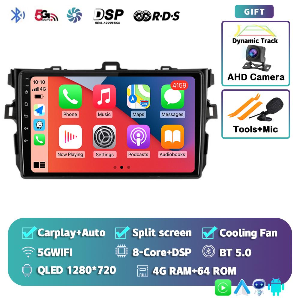 Android 14 Carplay 2din Car Radio For Toyota Corolla E140/150 2007 2008 2009 2010 2011 2012 2013 4G GPS Multimedia Player Stereo