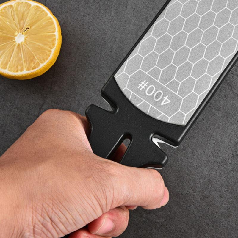 5 In 1 Diamond Sharpening Stone Lapping Plate Rod Knife Scissors Sharpener Double-Sided 400 Grit Honeycomb Kitchen Grinding Tool