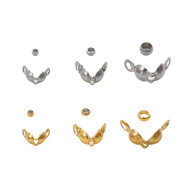 100Pcs Stainless Steel Buckle Positioning Bead, Clasp Connector for Chain Jewelry