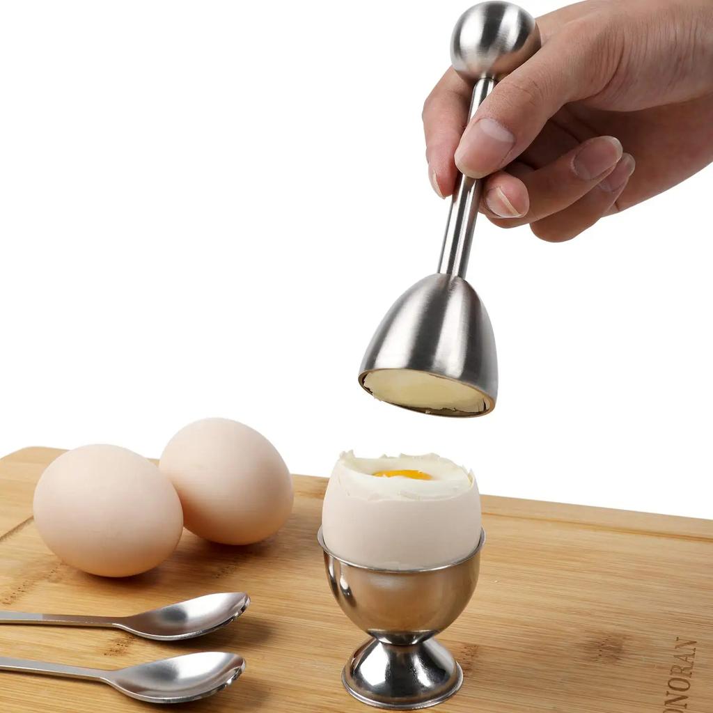 Egg Cutter 304 Stainless Steel Egg Shell Opener Creative Egg Opener Set Convenient Kitchen Tool Portable Home Egg Shell Opener