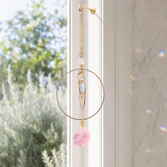 Prism Faux Crystal Sun Catcher, Hanging Window Suncatcher with Rainbow Maker, Car Home Garden Balcony Decor, Unique Gift for Housewarming Birthday