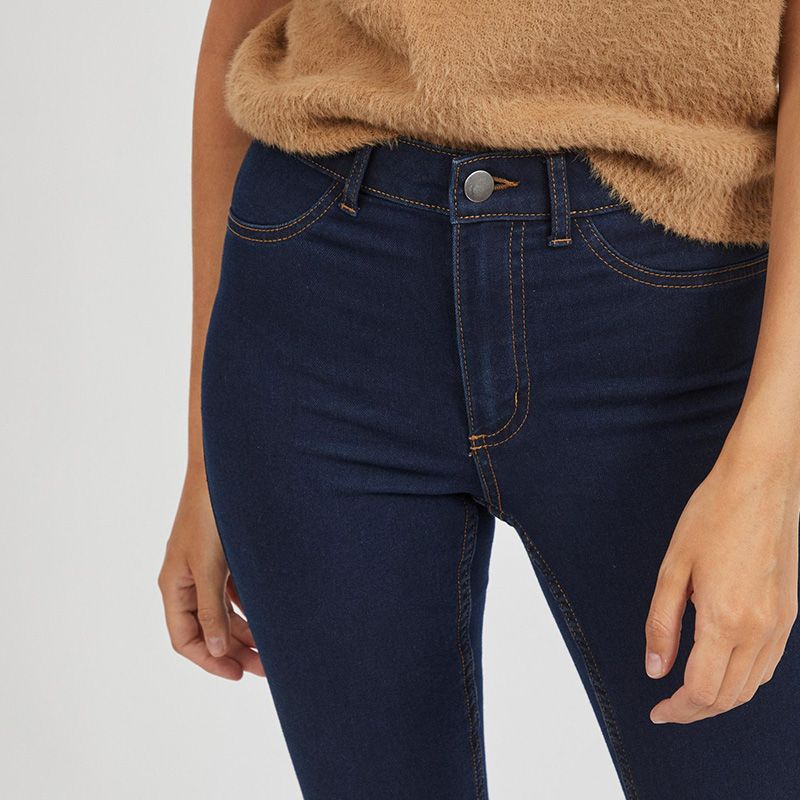 Jean skinny fit taille mi-haute bleu foncé JEGGING DBD Femme VILA