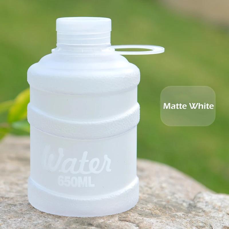 650ML Cute Water Bottle Mini Bucket Plastic Bottle Outdoor Sport Drinking Water Bottles Portable Large Capacity Cup Gym Hiking