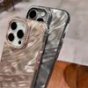 Luxury Bling Glitter Diamond Camera Protection Phone Case for iPhone 14 11 12 13 15 Pro Max Shiny Wave Ripple Pattern Hard Cover