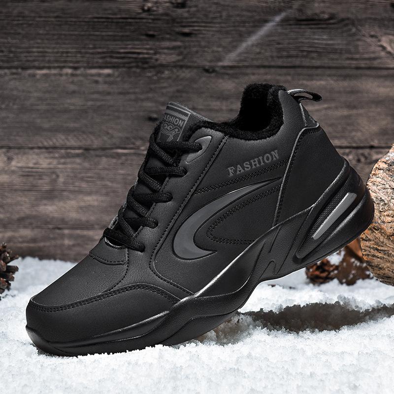 Men's autumn and winter warm cotton shoes fashionable sports casual shoes slippery heightening lightweight trendy running shoes