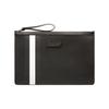 Bally Bollis Classic Black And White Striped Business Zipper Canvas Leather Wallet Clutch Large Men Wallets 6224350