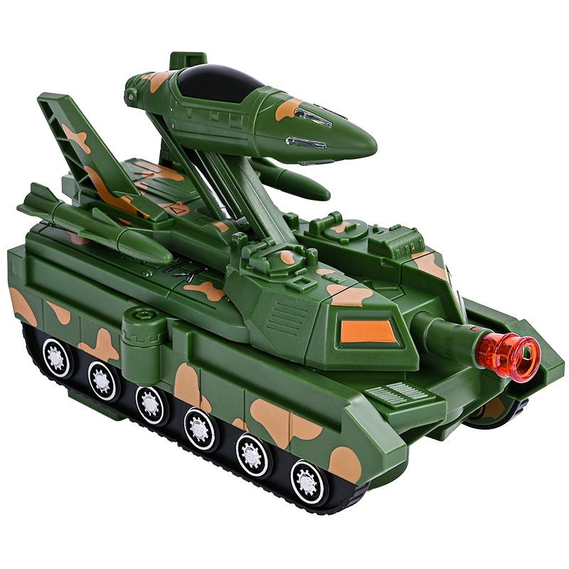 Electric Universal Tank Deformation Aircraft Model Boy Toy Military Stall Children's Music Lights