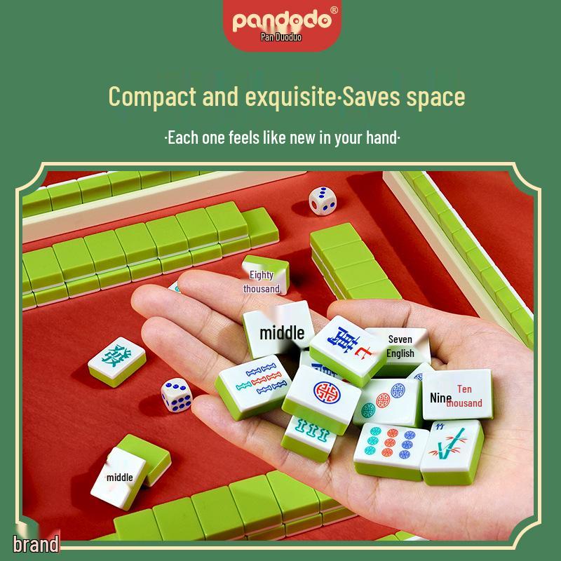 Children's Portable 144-Tile Mahjong Set for Home, Travel, Team Building, Parties, Stress Relief