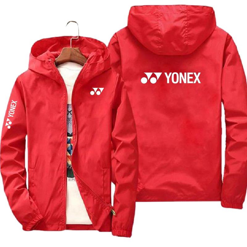 

2025 Spring/Autumn Men s Hooded Casual Badminton Jacket - Korean Style 5XL червоний