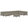 Vidaxl 9-Cz. Garden Lounge Set, Cushions, PE Rattan, Grey