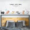 3D Cartoon Color Cat Princess Room DIY Wall Sticker Study Room Bedroom Wall Decoration Art Mural Kids Room Decoration