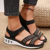 Fashion Peep Toe Women's Sandals Summer Wedge New Retro Rhinestone Paltform Casual Sandals Women Outdoor Beach Shoes Ladies Sandalias