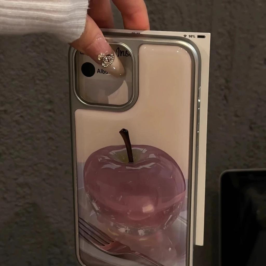 Personalized Ice Penetrating Apple Is Suitable for iPhone Apple 17/16promax Mobile Phone Case 14 Water Condensation 15 Electroplating 12/13