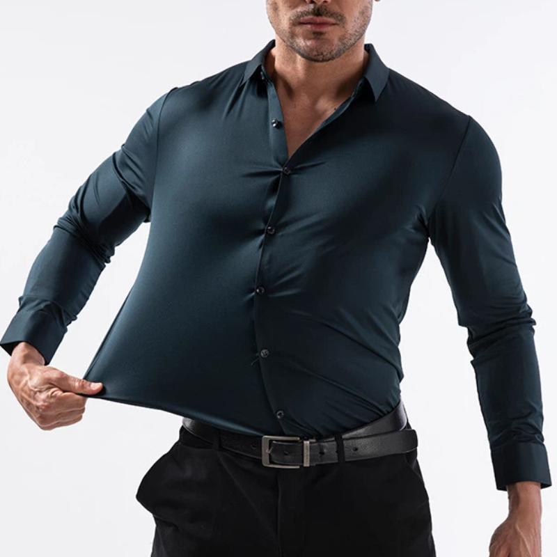 Herren Weiß Langarm Button-Down Lässiges Hemd XXL meer-blaue