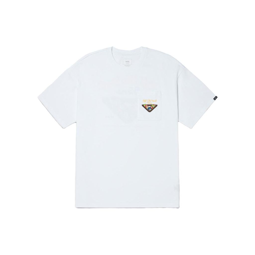 Vans Letter Print Crew Neck Straight Cut Short Sleeve T-Shirt Men Tops White VN000BYXWHT1