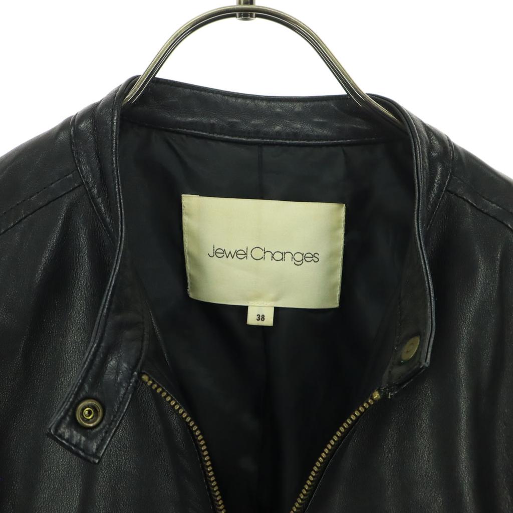 Jewel Changes Long Sleeve Leather Single Riders Jacket 38 Sheep Leather Women Used