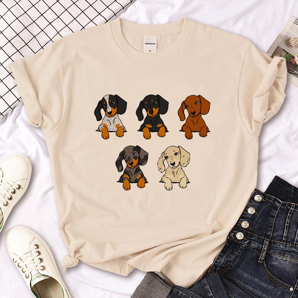 Dachshund Top Women Streetwear Summer Funny Tshirt Girl Graphic Clothes