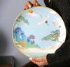 Hanging Dish Ceramic Painted New Chinese Desktop Study Wine Cabinet Ornaments Home Living Room Creative Wall Hanging Decoration