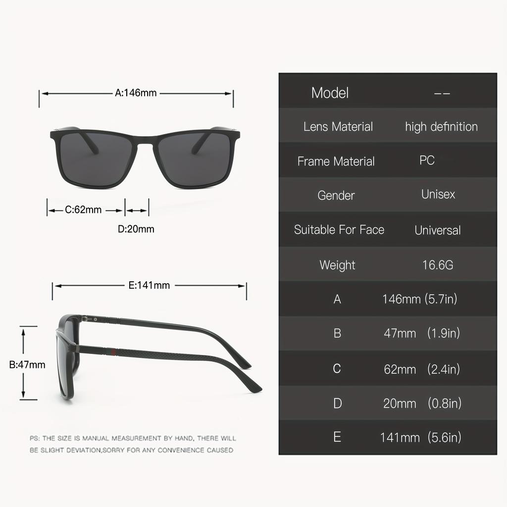 2/3PCS NEW Square Polarized Sunglasses Anti Glare Sun Shades For Summer Party Vacation Travel Driving Fishing UV400