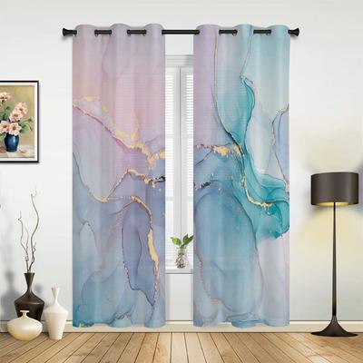 Marble Turquoise Pink Curtains for Bedroom Living Room Drapes Kitchen Children's Room Window Curtain Modern Home Decor
