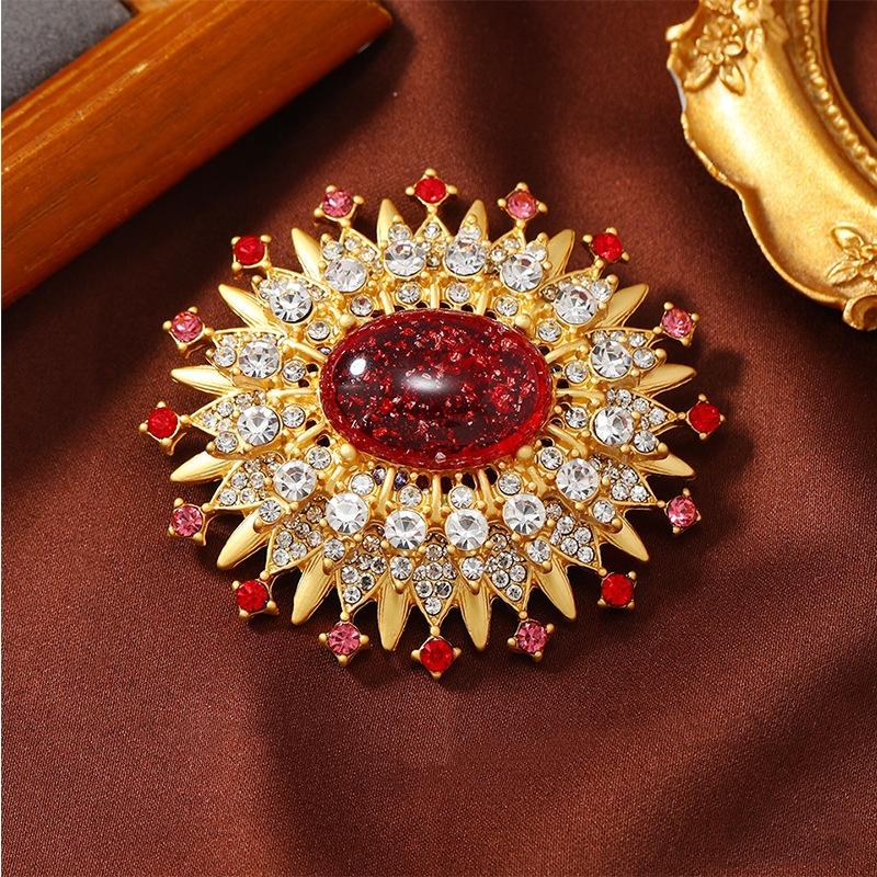 

Классические женские винтажные барочные броши-значки в форме эллипса со стразами, в стиле ретро-дворца, блестящая хрустальная булавка для леди, подарок