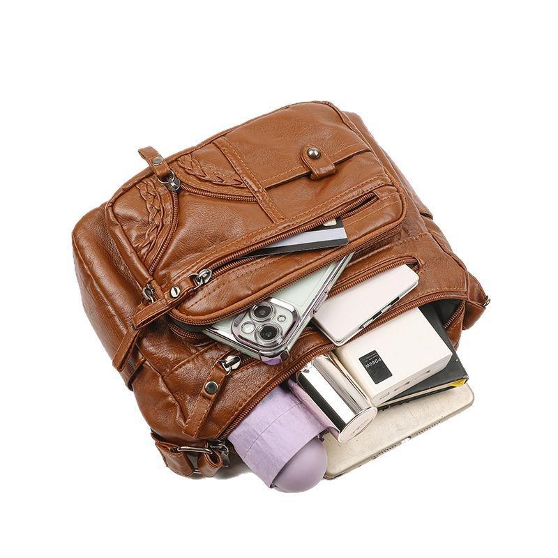 Single Shoulder Soft Leather Large Capacity Diagonal Bag