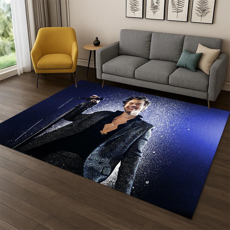 fashion Harry Styles Singer Star Carpet Rug for Bedroom Living Room Sofa Playroom Doormat Home Decor,Kid Area Rug Non-slip