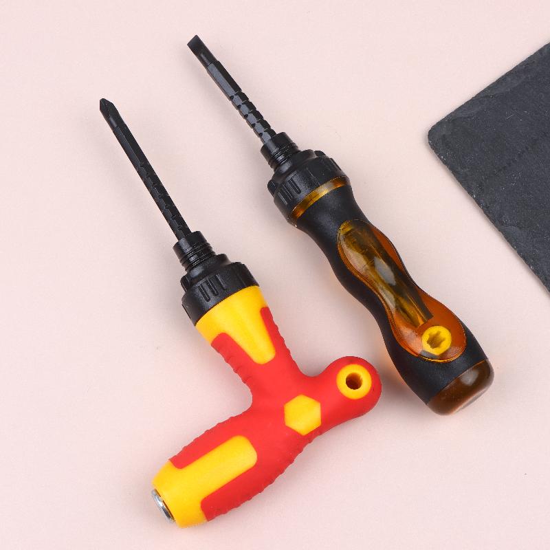 2 In 1 Household Screwdriver Home Repair Tool , Disassemble Magnetic Rotating Ratchet Screwdriver Kit For Furniture/Car/Computer