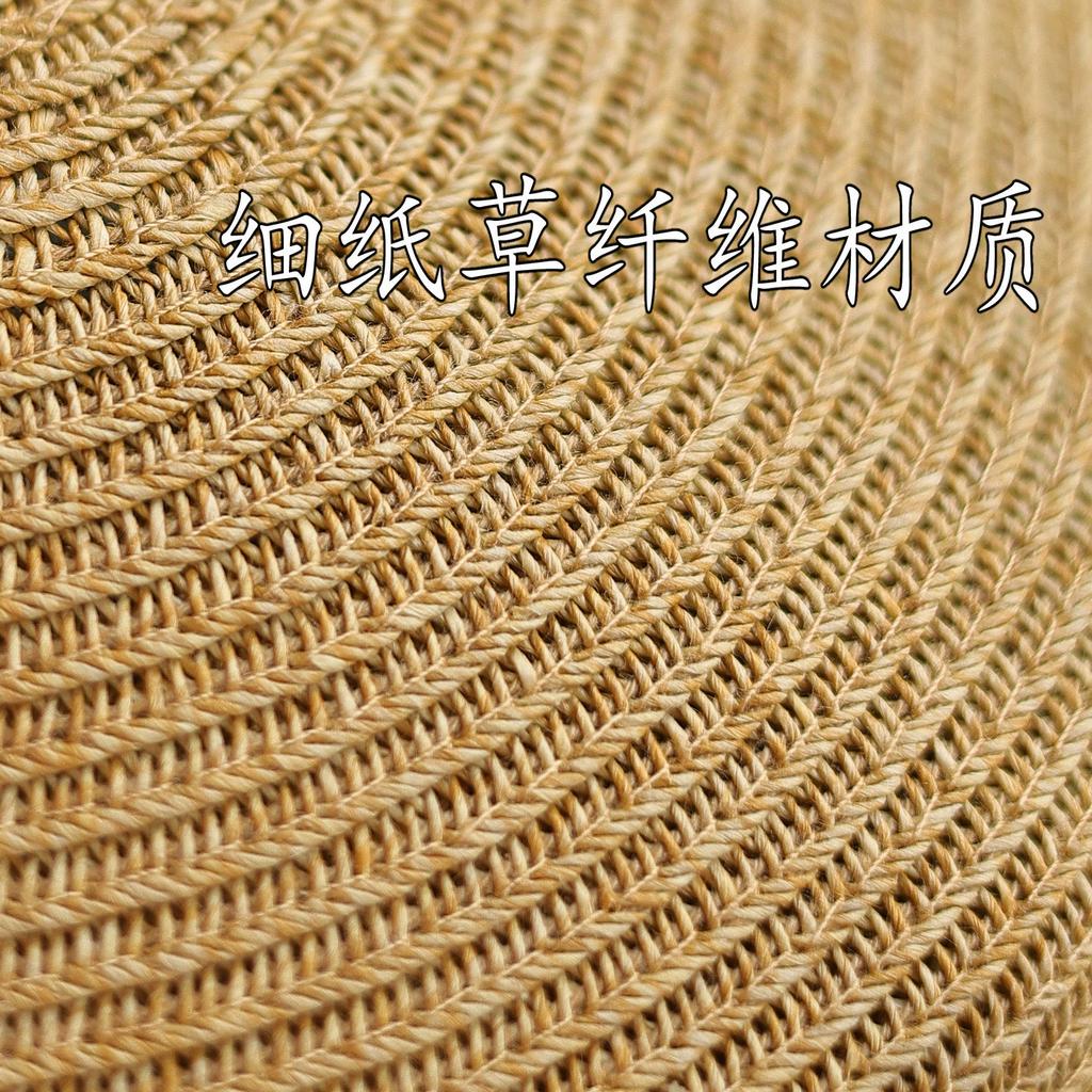 Fashionable color-blocked braided webbing flat straw hat, spring/summer elegance, British style seaside sun-protection hat for women