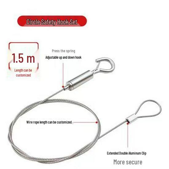 Adjustable Steel Wire Rope with Hook for Sound Insulation Panels and Ceiling Chandeliers