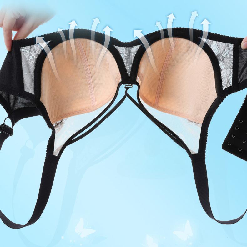 Cross Chest Plus Size Bra Women's Lace Sexy Push Up Bra U-shaped Plus Size Bra