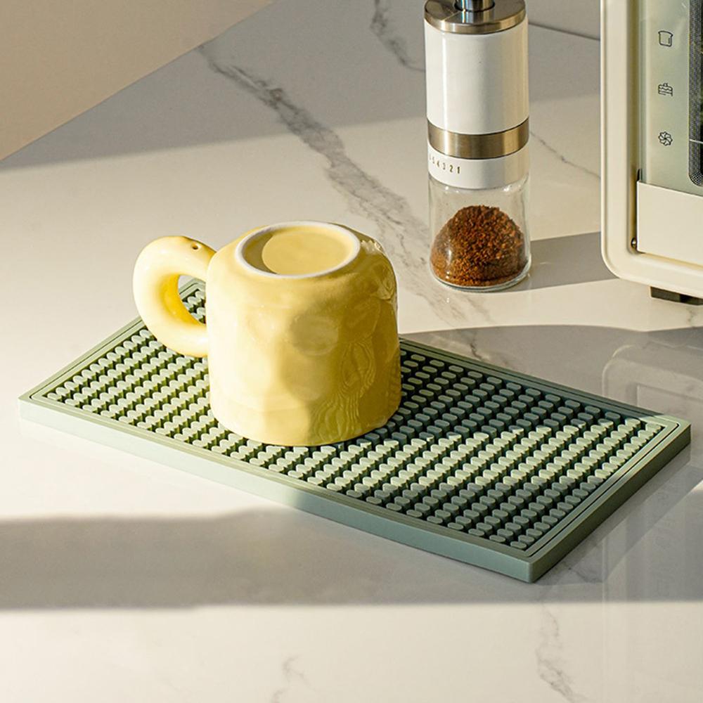 Household Non-Slip Bar Kitchen Drain Mat Bowl Plate Table Insulation Mat Multi-Size Coffee Machine Table Surface Anti-Hot Mat