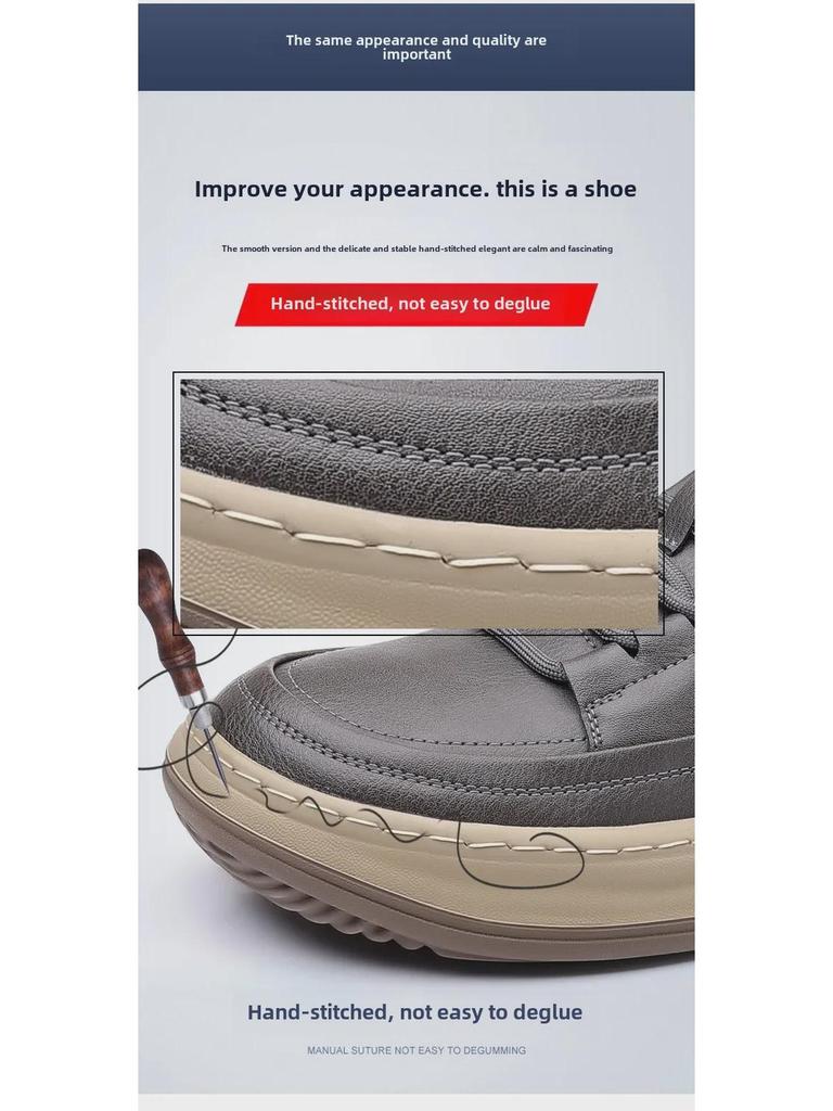 Trendy Soft-Soled Autumn Leather Men's Shoes: Fashionable, Casual, Low-Top, Versatile Crooked Head Clown Design