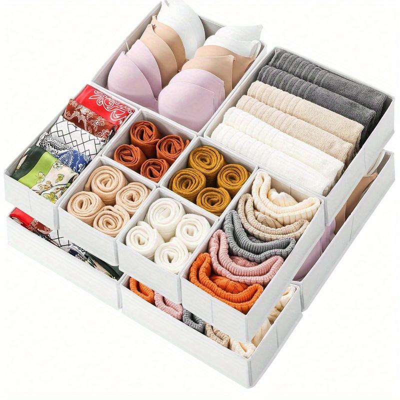 Foldable Fabric Storage Box, Wardrobe, Dressing Table, Drawer Organizer, Fabric Basket, Box Container, Baby Clothes Divider, Underwear, Bra, Socks
