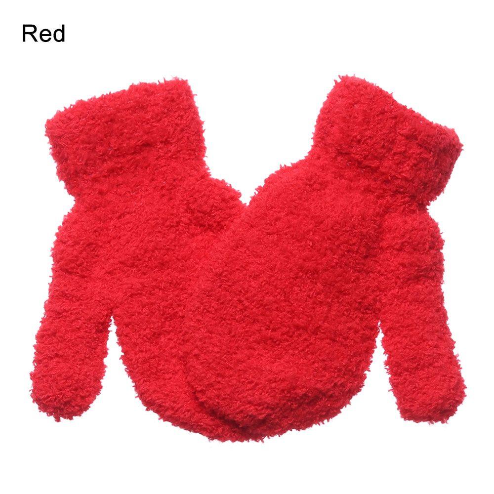 

Hot Sale Winter Soft Warm Lovely Cartoon Full Fingers Kids Gloves Coral Plush Mittens Candy Color