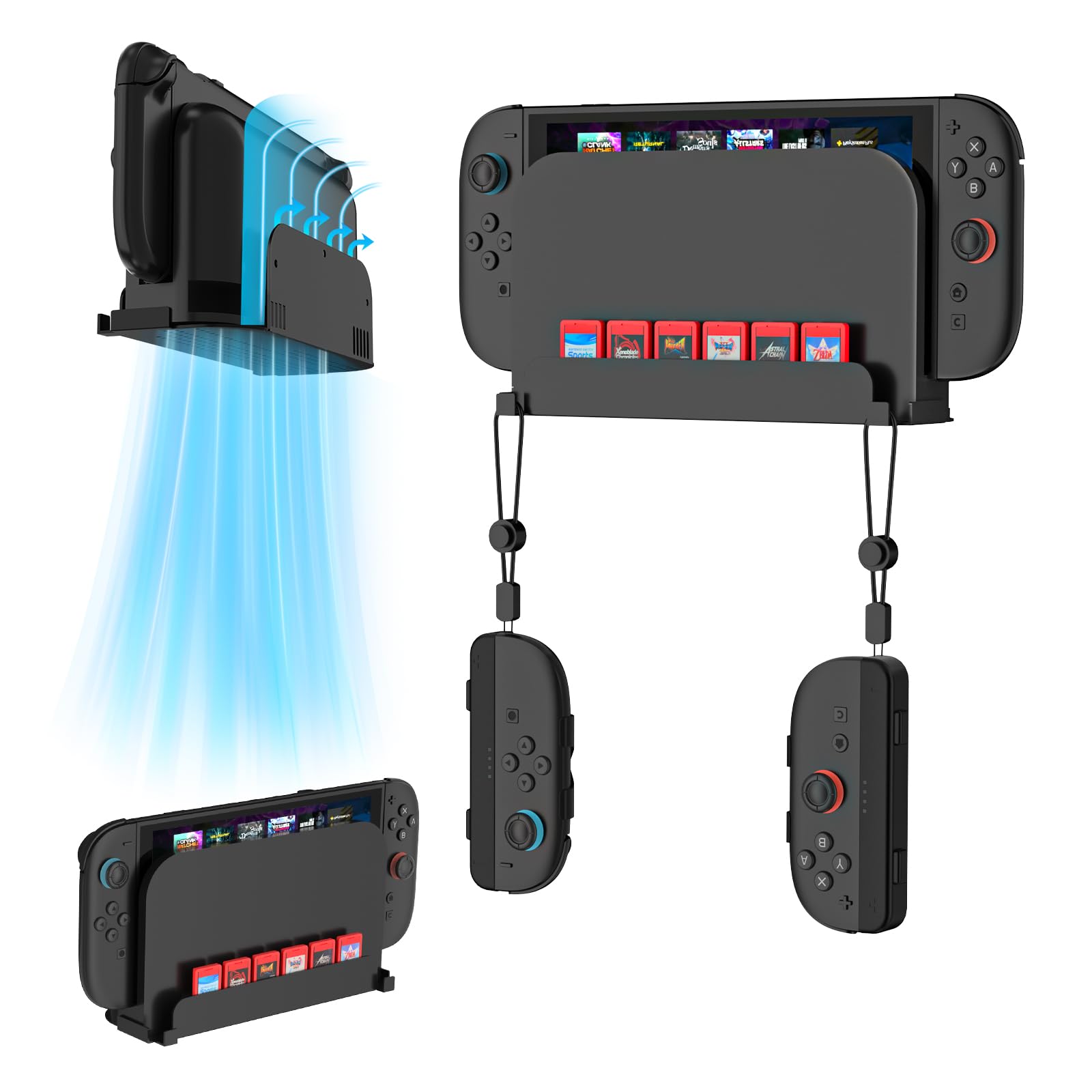 

EJGAME Настенное крепление для Switch 2 для хранения Switch 2 Настенное хранение и дисплей 2 Хранение Аккуратный Устойчивый к землетрясениям Безопасный Безопасная установка Подставка, Крепление, чёрный