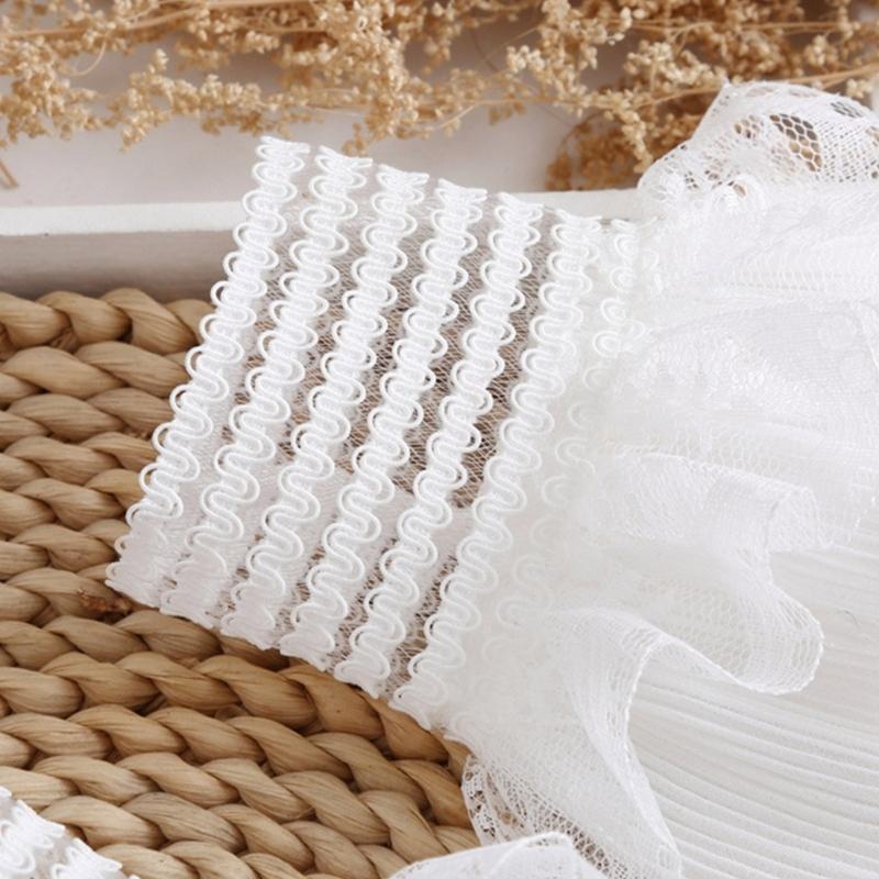 Removable Shirt Pleated Flared Sleeve False Cuffs White Color Pleated Wristband Decorative Women Clothing Accessories