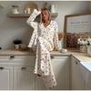 Love Print Cotton Pajamas For Women Single-Breasted Pocket New In Women's Sleepwear 2026 Spring Autumn Lapel Long Sleeve Woman Clothing