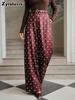 Wide Leg Pants for Women - Dot Casual High Waist Trousers