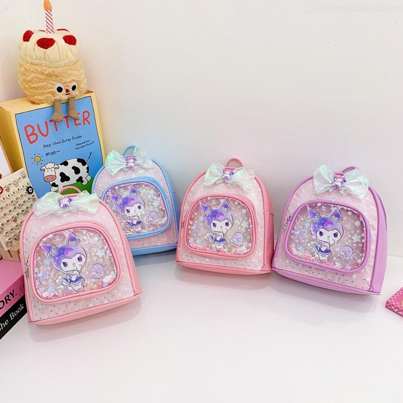 New bow backpack kindergarten girls cute small schoolbag casual versatile trend backpack