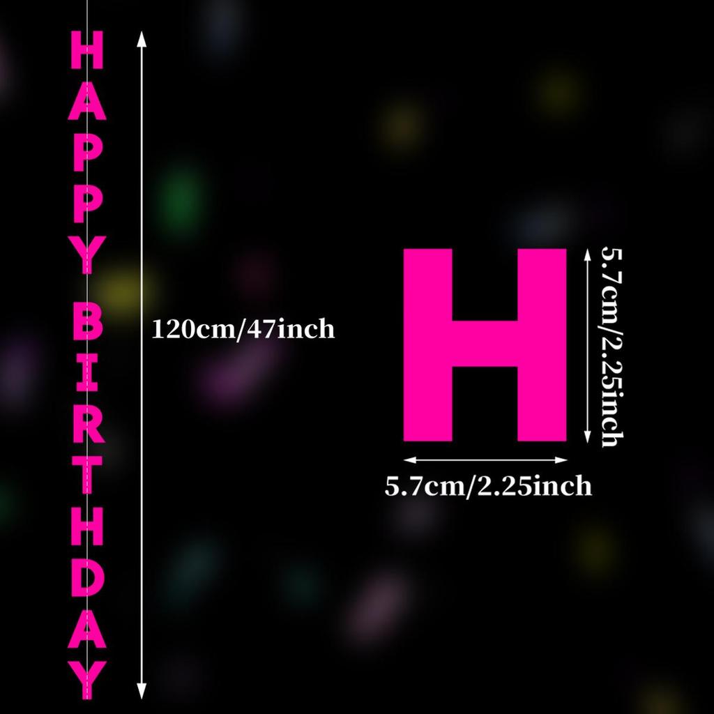 Ins Style Laser Happy Birthday Banner for Party Decorations