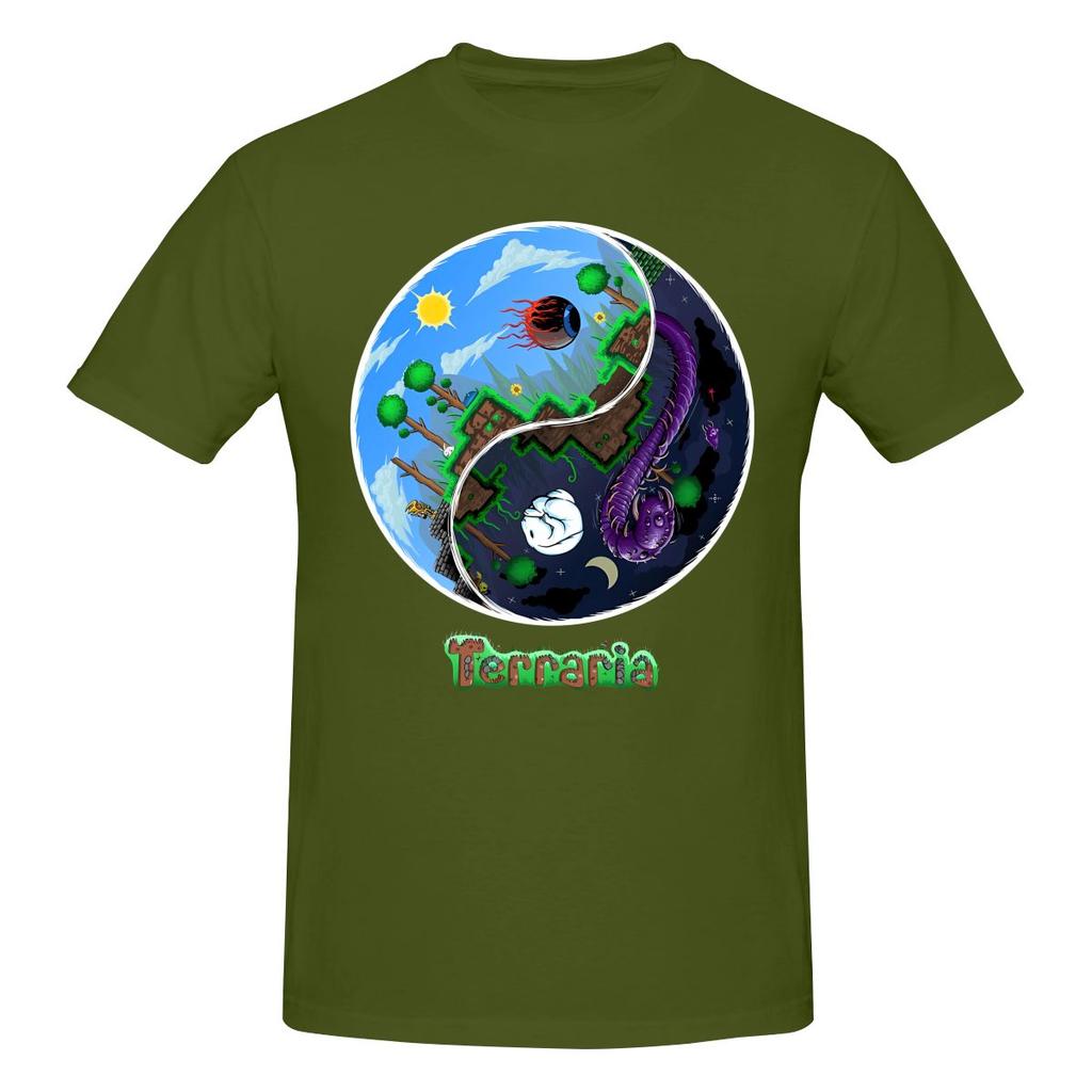 Lustiges Terraria Spiel Nacht und Tag Horror Design Unisex Gedrucktes T-Shirt Unisex T-Shirtshirts